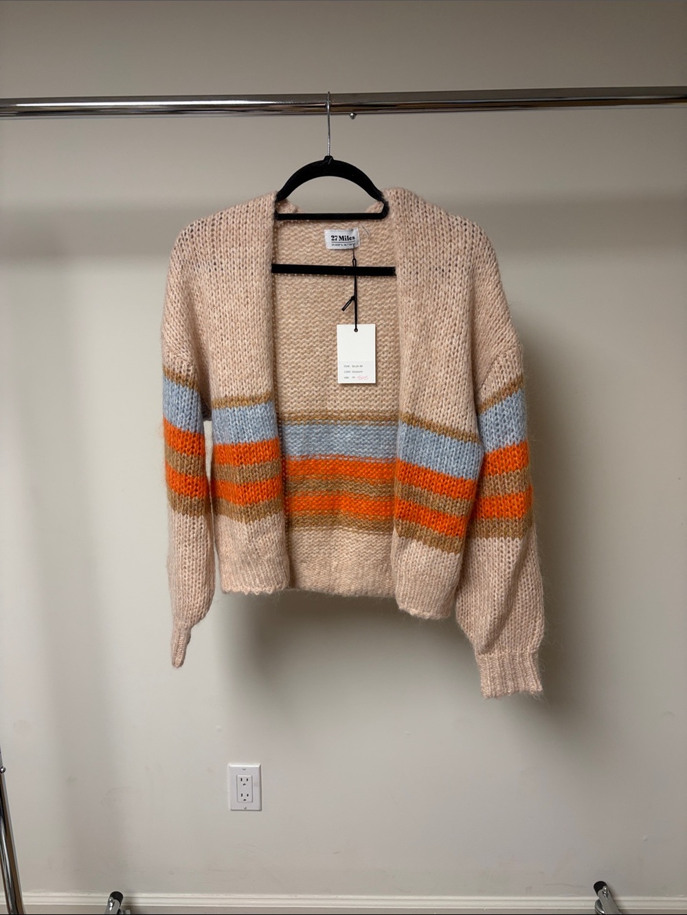 27 Miles bruin chunky statement stripe cardigan blossom